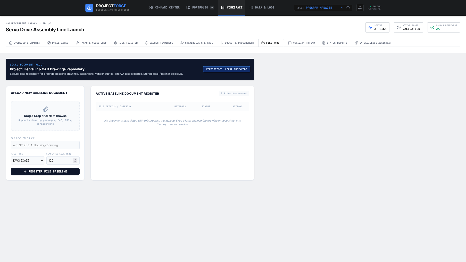 ProjectForge local file vault