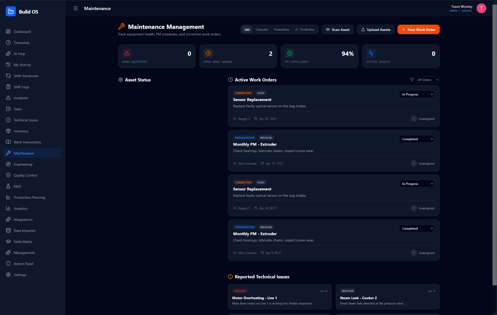 Build-OS maintenance management