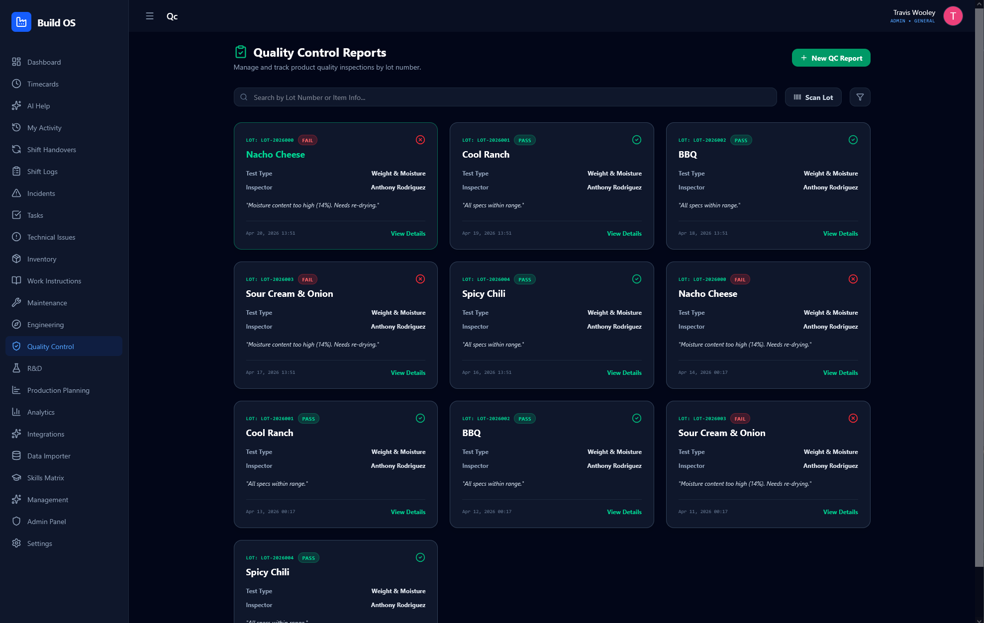 Build-OS quality control reports