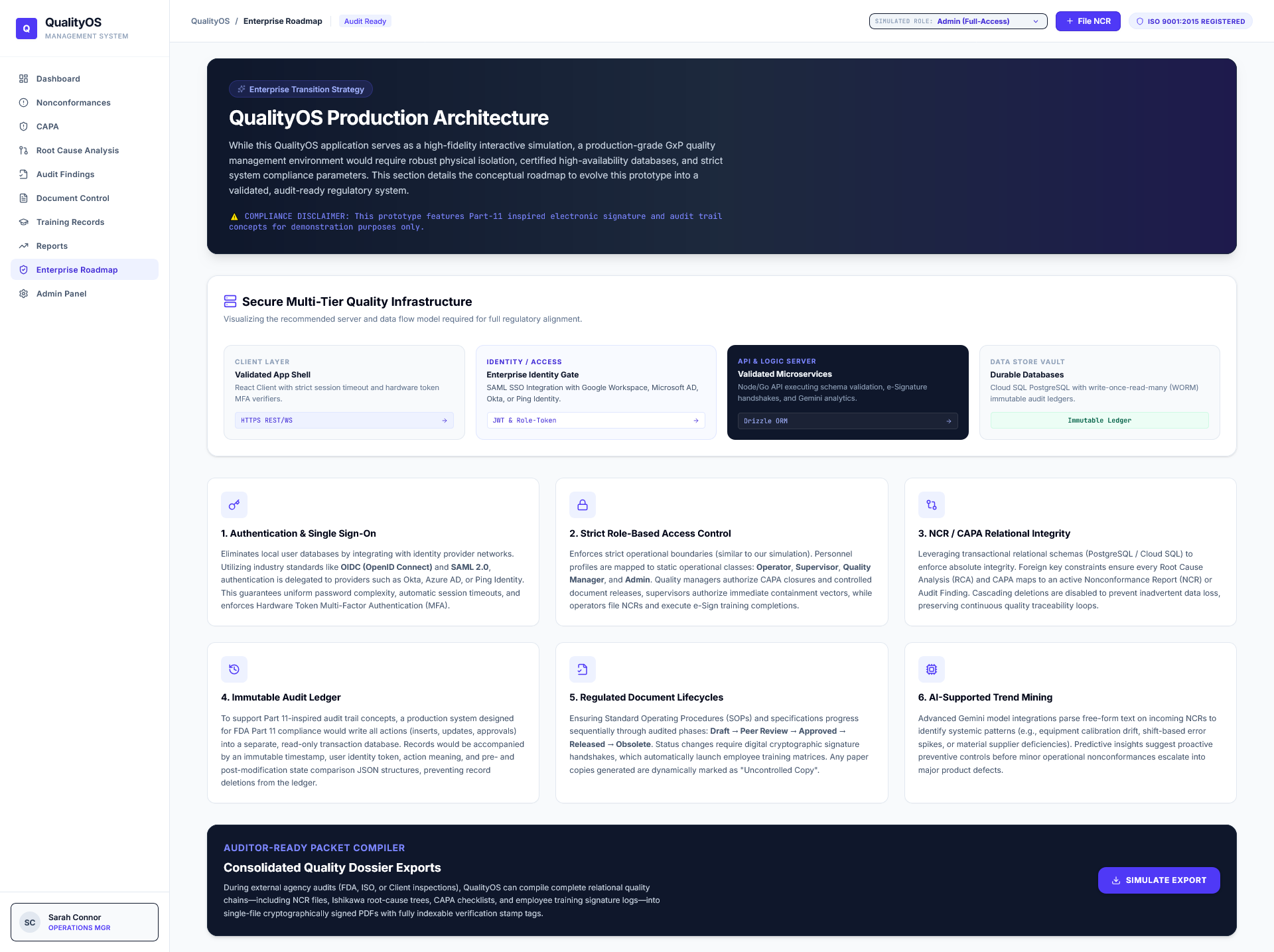 QualityOS enterprise roadmap